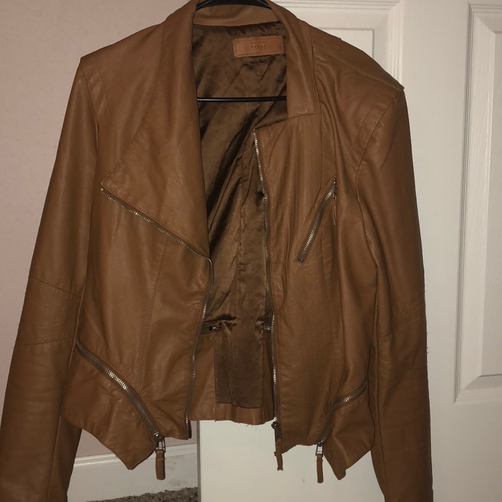 Brown leather jacket